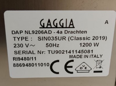 Gaggia Classic Serial.jpg